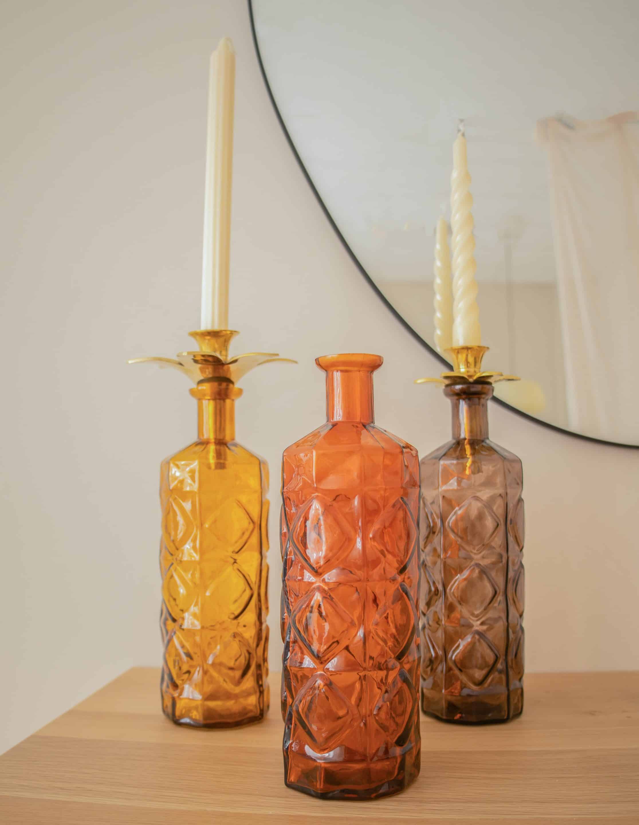 Bottle candle holder flower SchmuckByShanouk