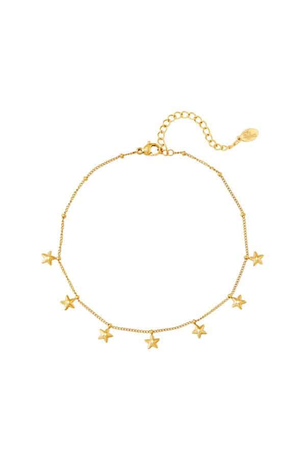 Enkelbandje sterren Goud Stainless Steel