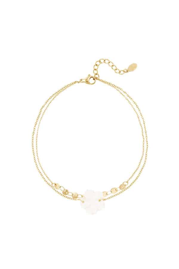 Enkelbandje met bloemen - Strandcollectie Goud Stainless Steel