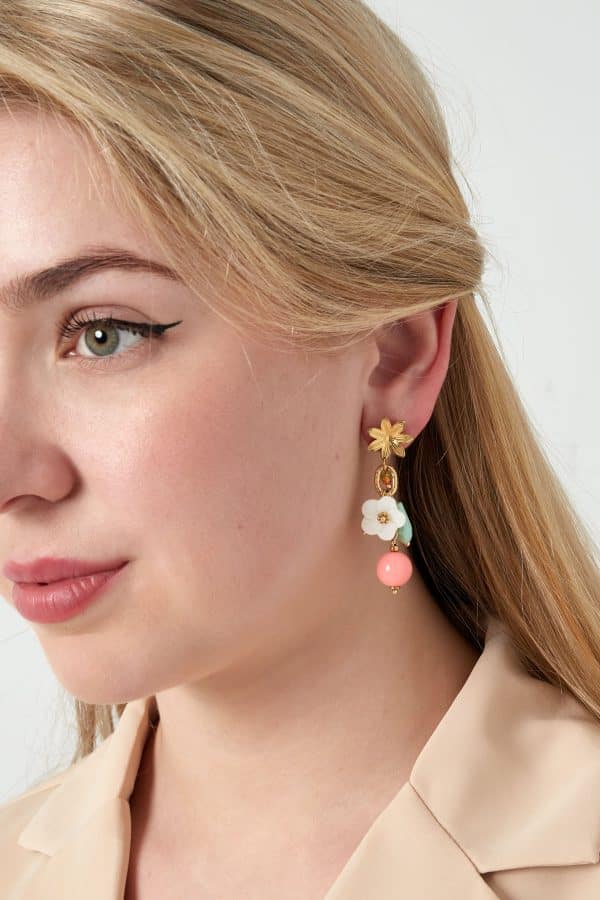 Oorbellen floral fusion - goud