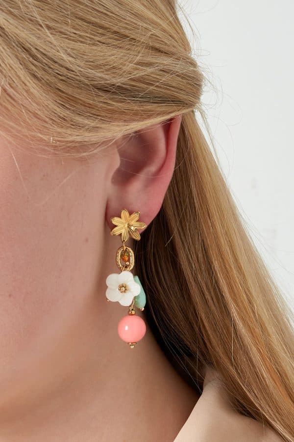 Oorbellen floral fusion - goud - Afbeelding 3
