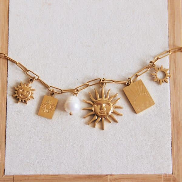 Bedelketting 'Follow the Sun' – goud - Afbeelding 2