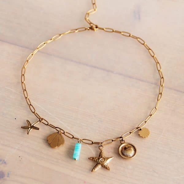 Bedelketting 'Sea Treasures' – goud - Afbeelding 2