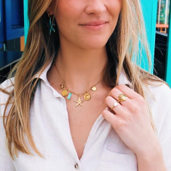 Bedelketting 'Sea Treasures' – goud - Afbeelding 6