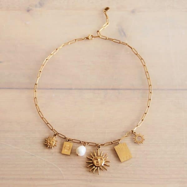 Bedelketting 'Follow the Sun' – goud - Afbeelding 3
