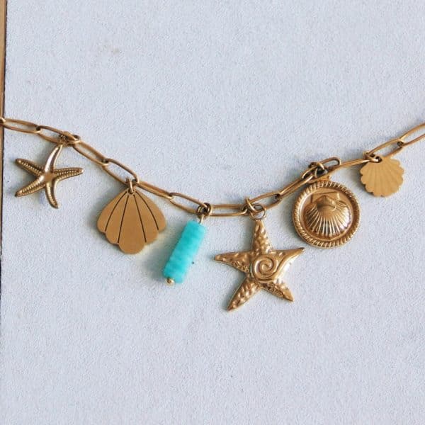 Bedelketting 'Sea Treasures' – goud - Afbeelding 4