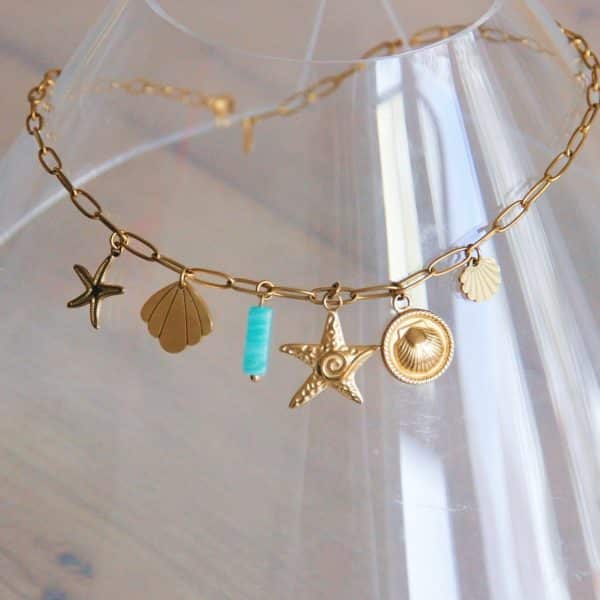 Bedelketting 'Sea Treasures' – goud - Afbeelding 3